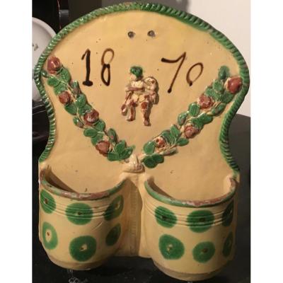 Glazed Earthenware Spoon Holder From Savoie