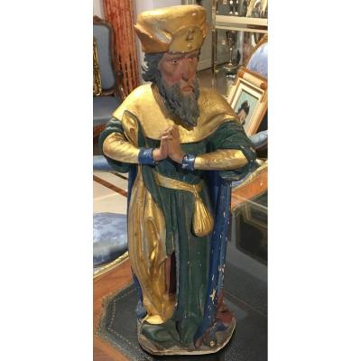 Character Terra Cotta Polychrome And Gilding