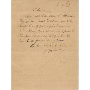Paul Verlaine – Lettre Autographe Signée