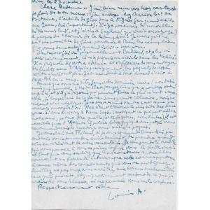 Louis Aragon – Signed Autograph Card - Resistance - Second World War