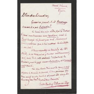 Jules Barbey d'Aurevilly – Signed Autograph Letter