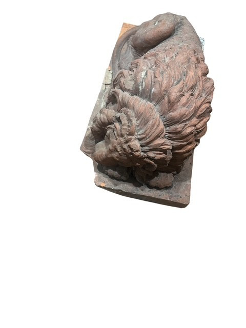Scultura raffigurante Leone in terracotta Italia meridionale XIX secolo.-photo-2