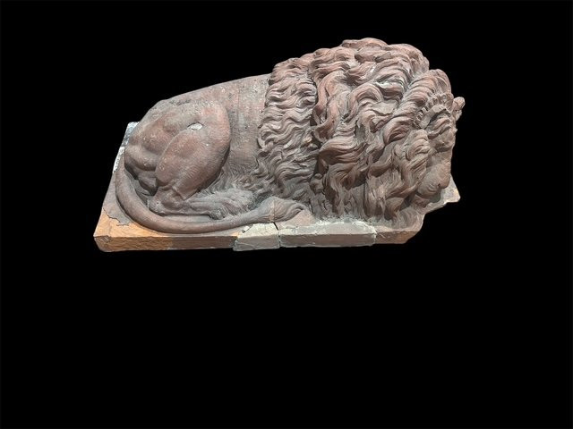 Scultura raffigurante Leone in terracotta Italia meridionale XIX secolo.-photo-3