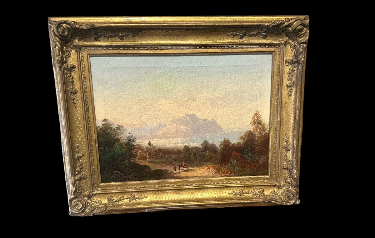 Dipinto raffigurante Palermo ,monte Pellegrino.