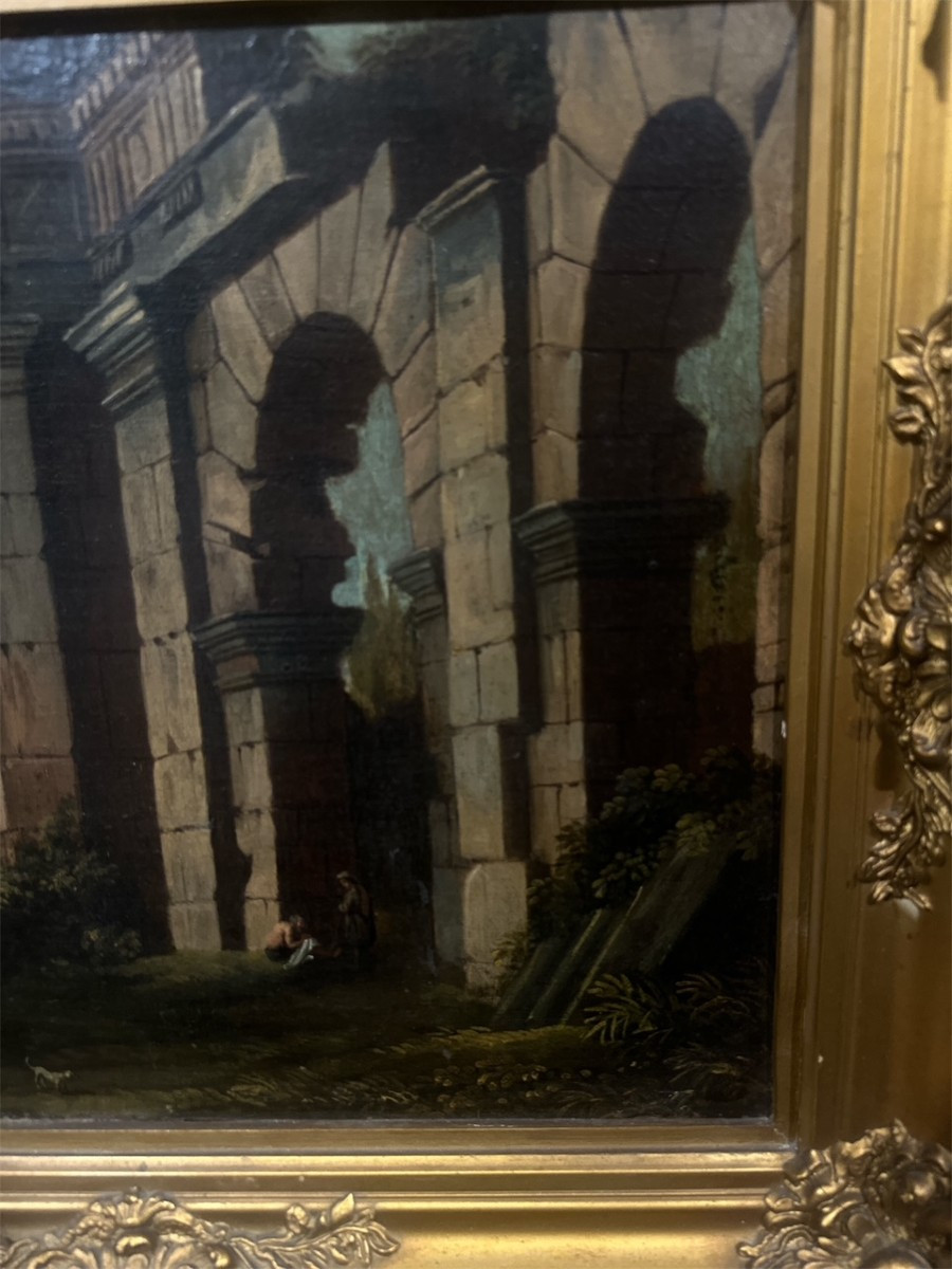 Architettura olio su tela-photo-3