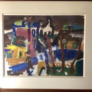 “place Du Tertre”, Gouache By Charles Bego