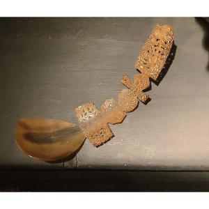 Carved Horn Spoon From Timor