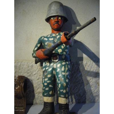 African Colonist Statue American Gi Soldier