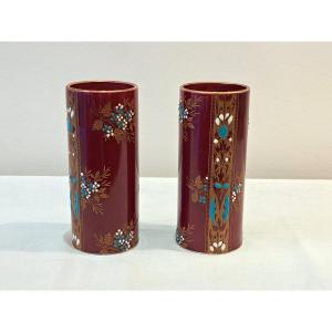 Pair Of Gien Earthenware Vases