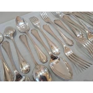 Ercuis – Box Of 12 Silver Metal Table Cutlery
