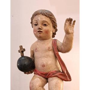 Statuette Of The Child Jesus Salvador Mundi 17th Century