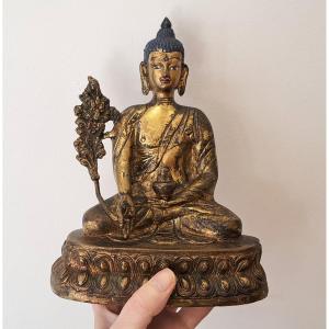 Gold-plated Bronze Amitabha Buddha
