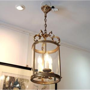 3-light Lantern In Gilded Bronze - Diameter 20 Cm