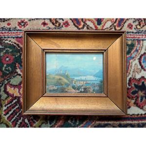 19th-century Mountain Landscape In Pastel