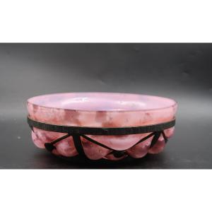 Daum And Majorelle Iron And Glass Bowl