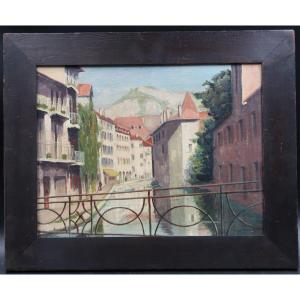 Landscape Painting Annecy Le Vieux Le Thiou
