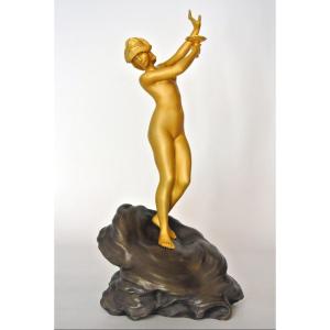 "young Woman With A Haircut" After Léonard Agathon