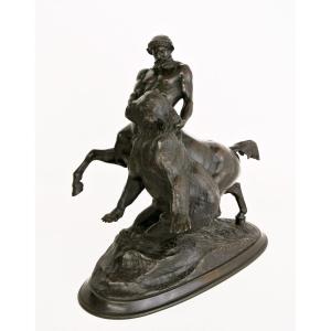 Centaur And Bear, Bronze After Emmanuel Frémiet