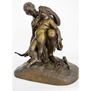 Venus And Cupid, Bronze Group After James Pradier