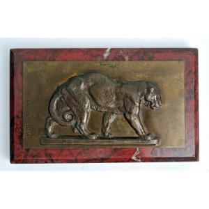 Walking Panther, Bronze Bas-relief.