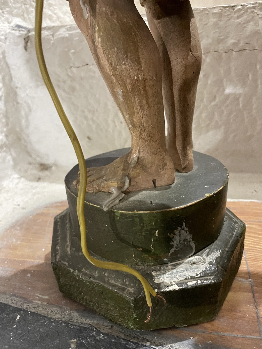Coppia di angeli in legno dorato e laccato -photo-7