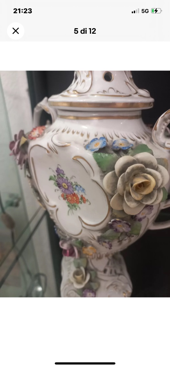 Coppia di vasi in porcellana Capodimonte-photo-4