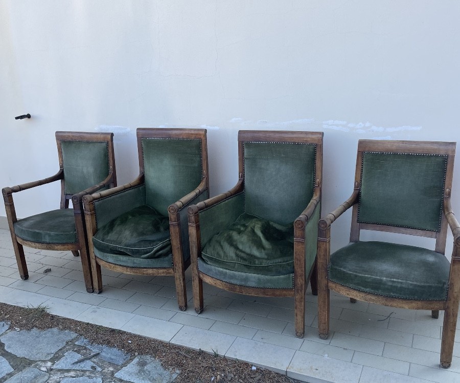 Serie di 4 poltrone impero