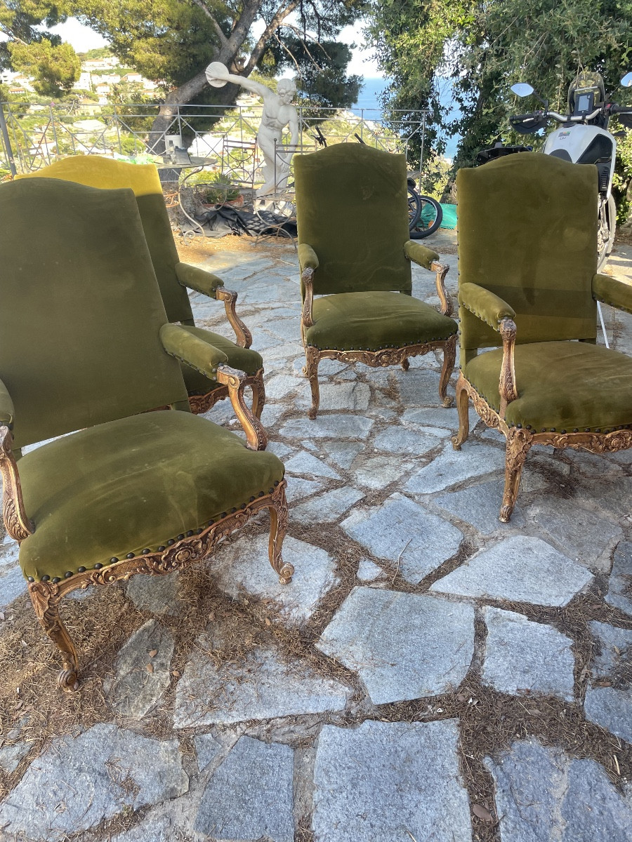 Salotto in legno dorato stile reggenza epoca 800
