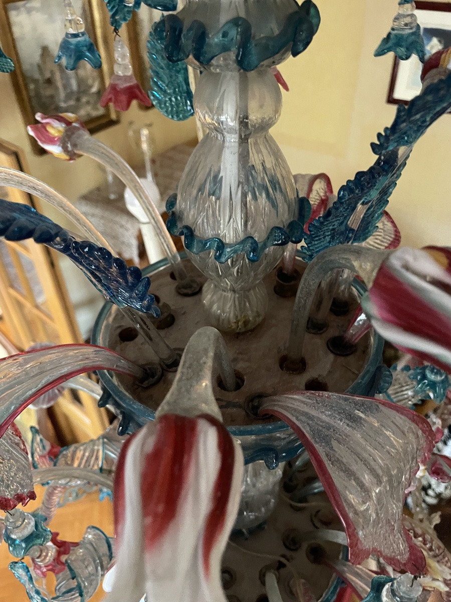 Lampadario murano Ca Rezzonico XiX secolo-photo-4