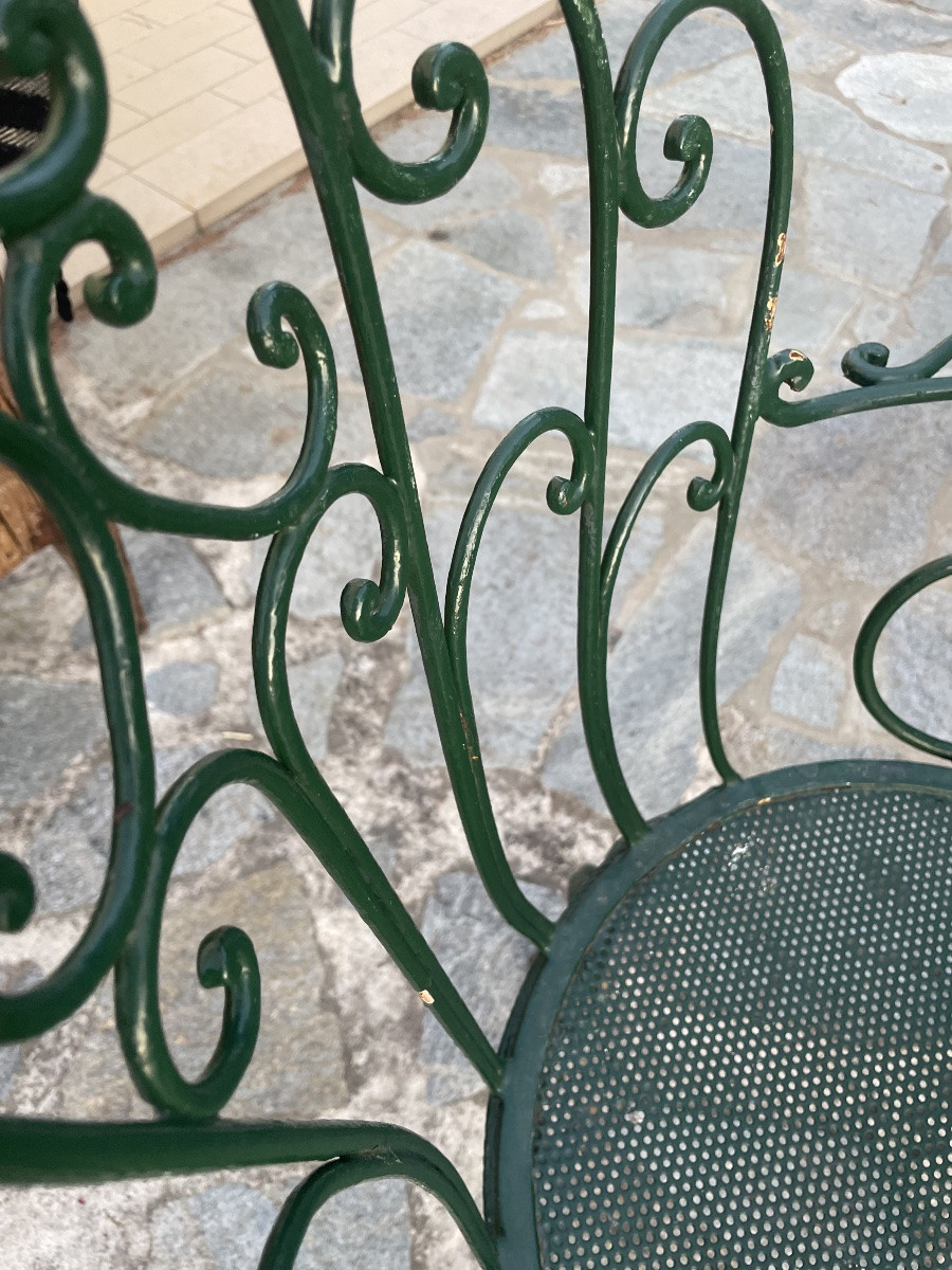 Tavolo e 4 poltrone in ferro battuto anni 60 da giardino tata-photo-6