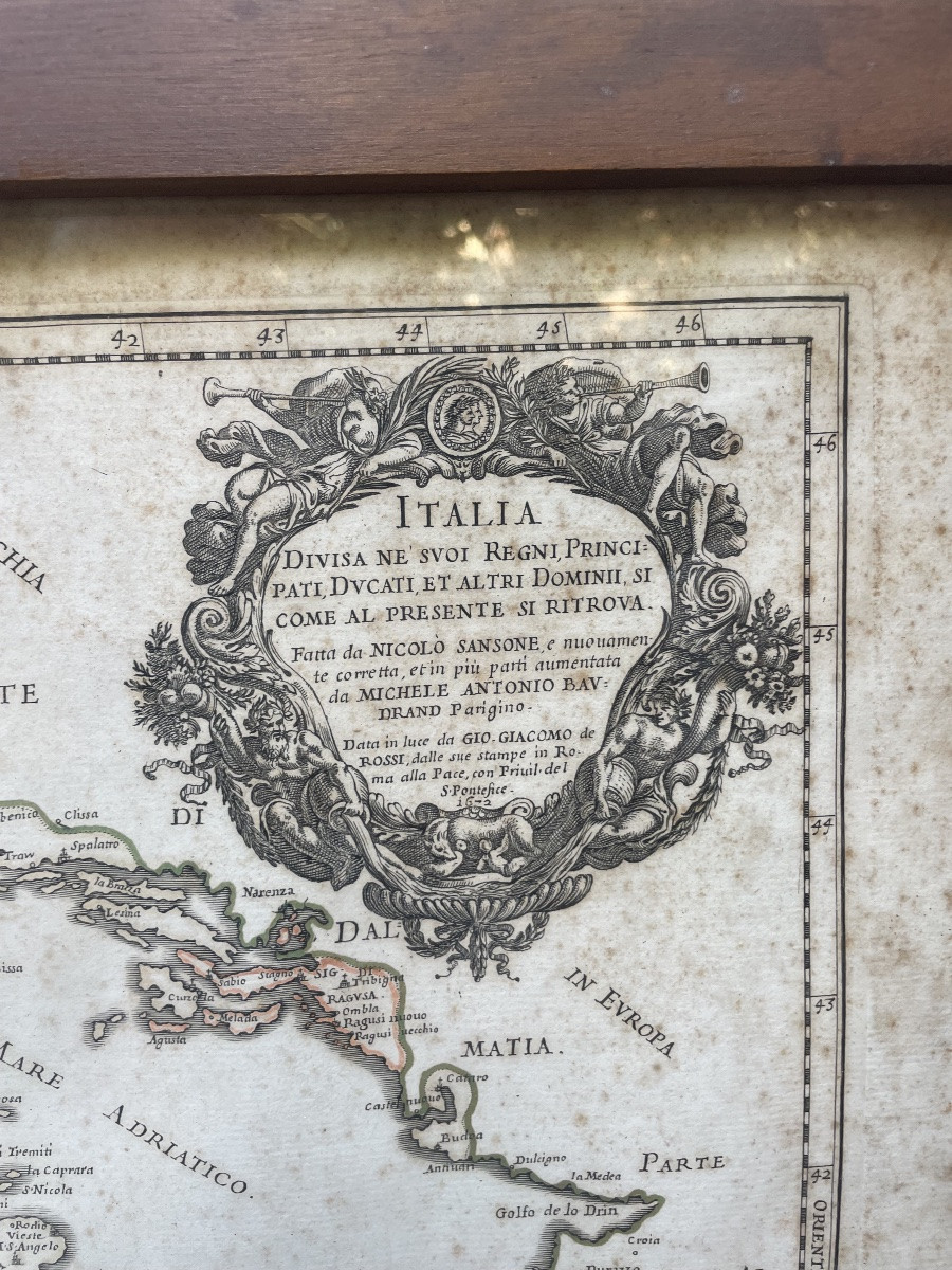 Cartina geografica italia epoca 700 incisore -photo-3