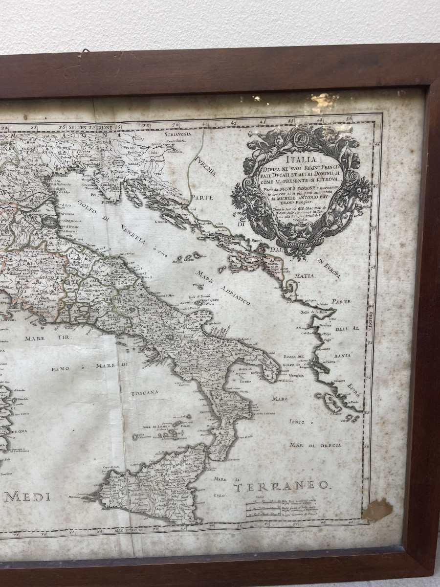 Cartina geografica italia epoca 700 incisore -photo-4