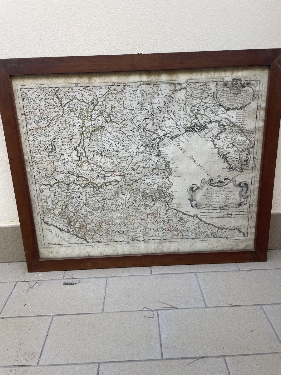 Cartina geografica nord est italia XVIII secolo