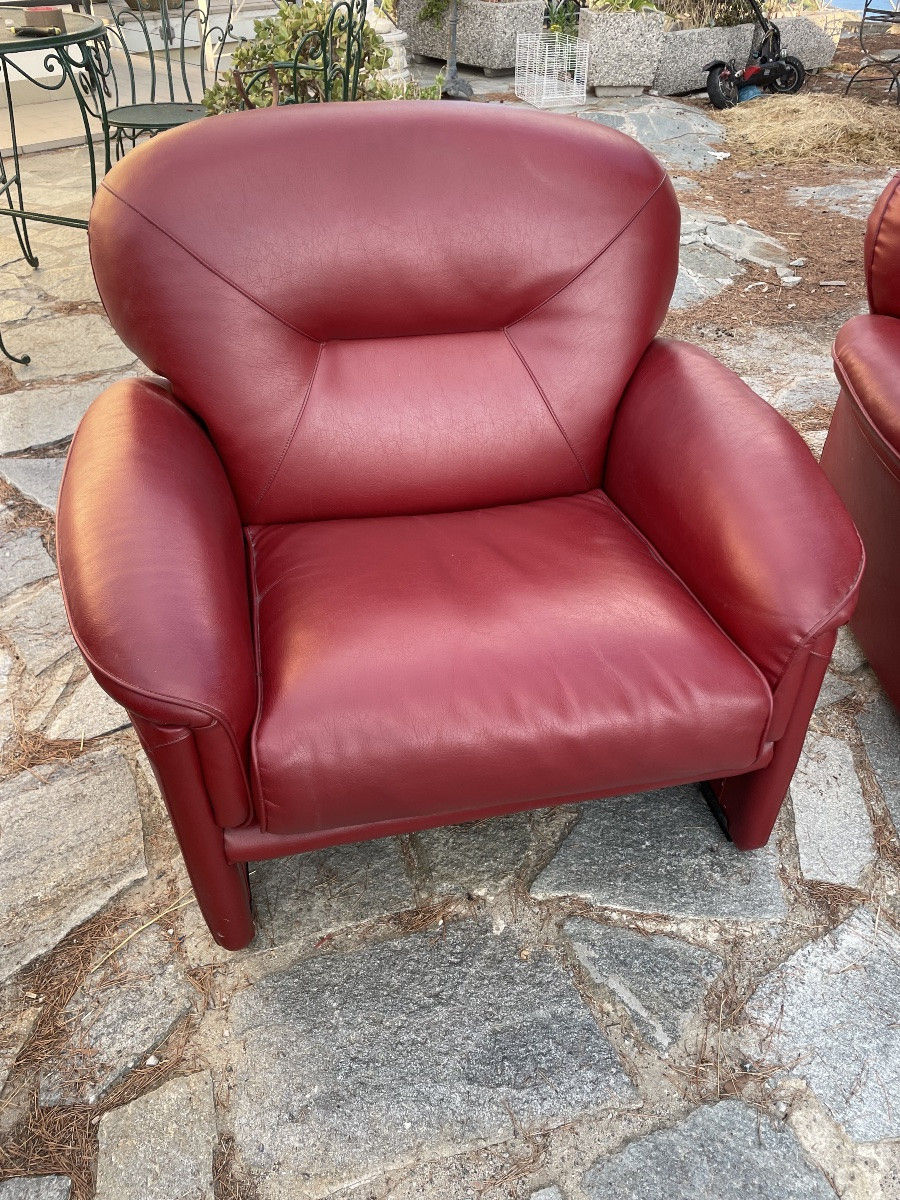 Coppia di poltrone in ecopelle design  anni 80-photo-2