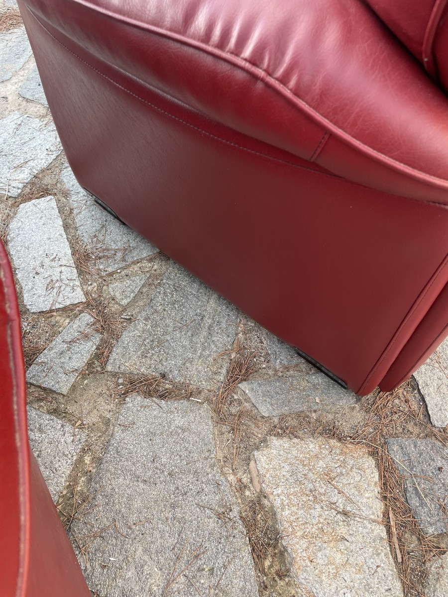 Coppia di poltrone in ecopelle design  anni 80-photo-1