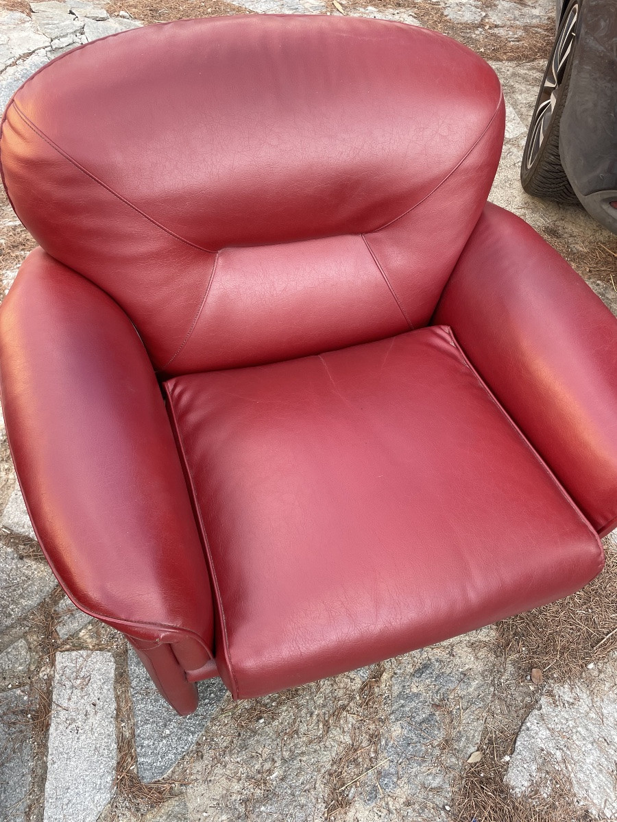 Coppia di poltrone in ecopelle design  anni 80-photo-2