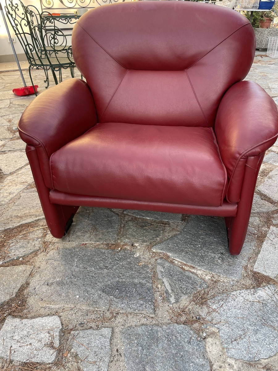 Coppia di poltrone in ecopelle design  anni 80-photo-4