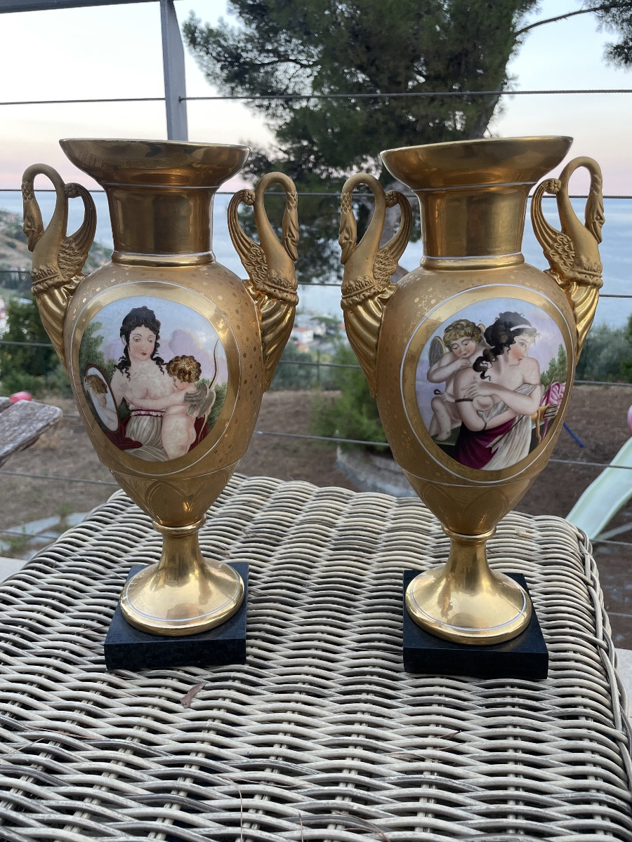 Coppia di vasi in porcellana epoca 800 napoleone terzo