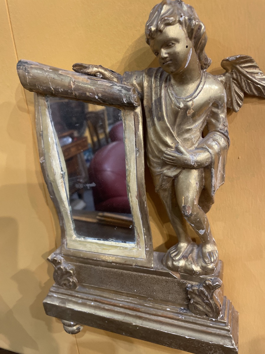 Trittico  di specchi in legno dorato epoca impero-photo-3