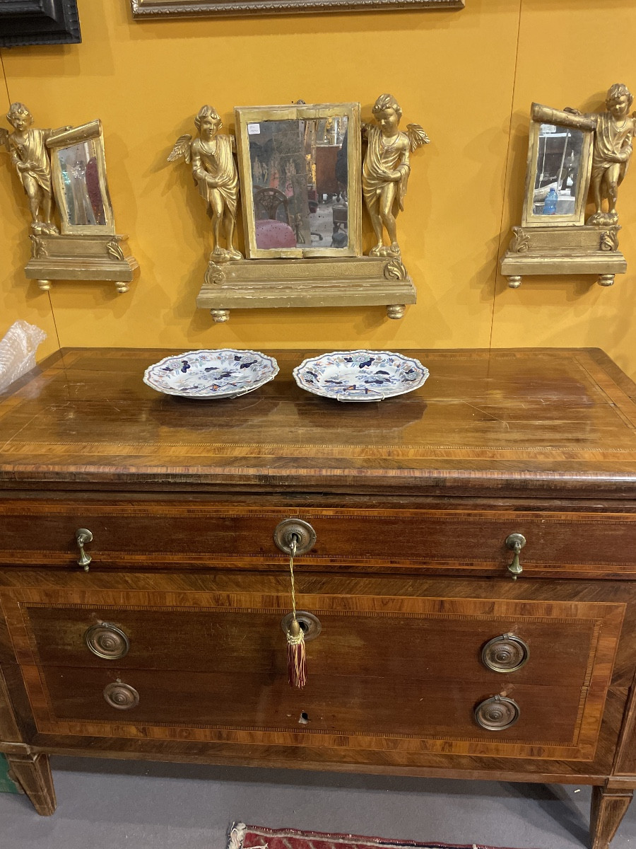 Trittico  di specchi in legno dorato epoca impero