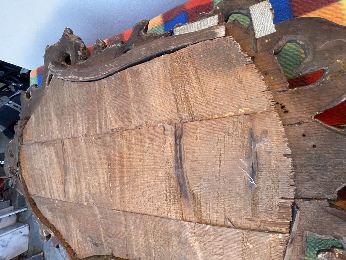 Specchiera in legno dorato epoca 700 italia del nord-photo-2