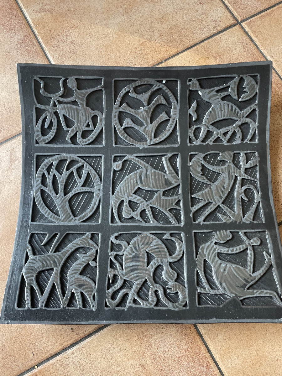 Grande piatto curvo in gres firmato alessio tasca