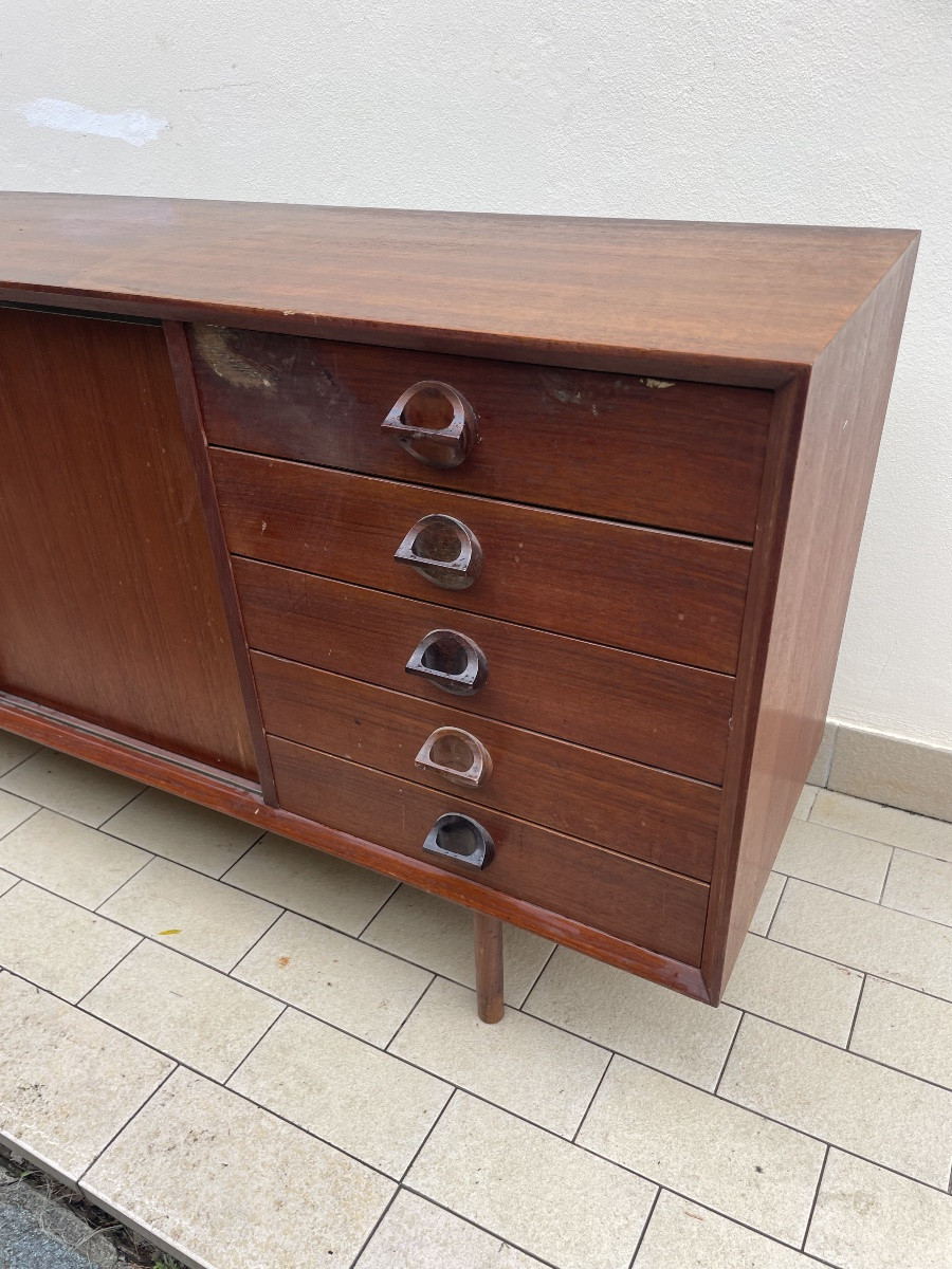 Credenza anni 60 in teak modello monika di george coslin per faram-photo-2