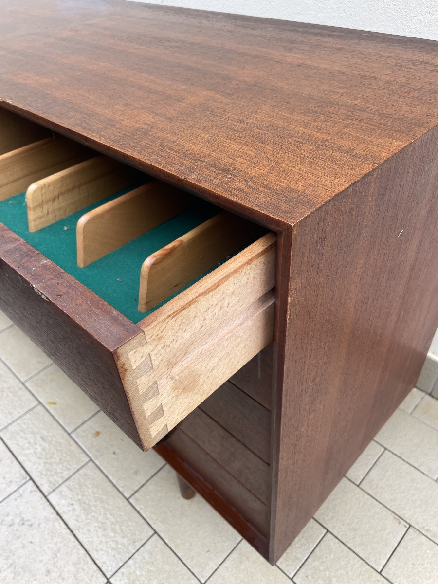 Credenza anni 60 in teak modello monika di george coslin per faram-photo-3