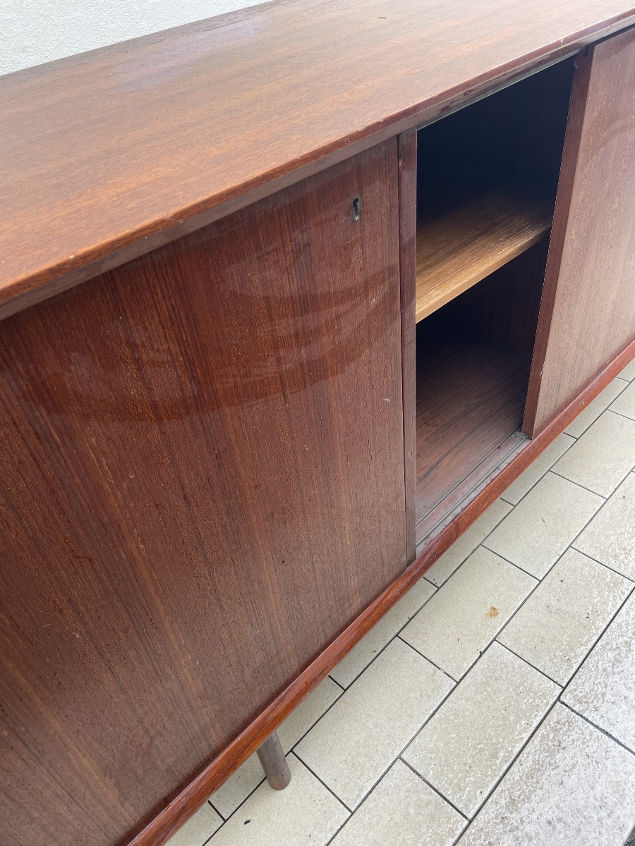 Credenza anni 60 in teak modello monika di george coslin per faram-photo-2