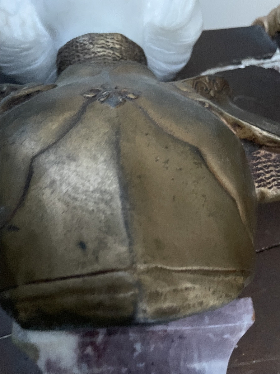 Busto in marmo e bronzo dorato firmato Affortunato Gori Paris-photo-3