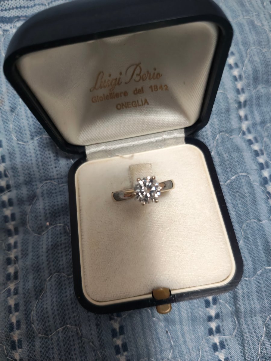 Anello oro bianco con diamante 1 k-photo-3
