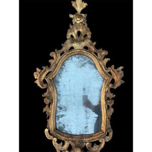 Specchiera in legno dorato epoca 700 italia del nord