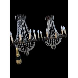 Coppia di grandi appliques stile impero