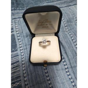 Anello oro bianco con diamante 1 k